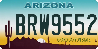 AZ license plate BRW9552