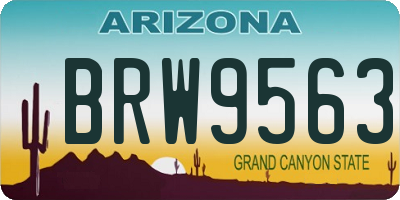 AZ license plate BRW9563