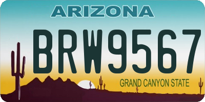 AZ license plate BRW9567