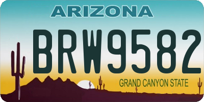 AZ license plate BRW9582