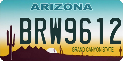 AZ license plate BRW9612