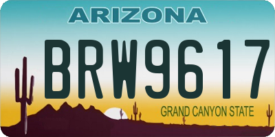 AZ license plate BRW9617