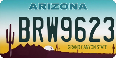 AZ license plate BRW9623