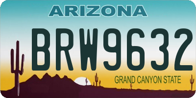 AZ license plate BRW9632