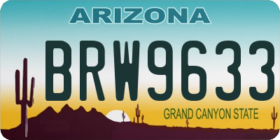 AZ license plate BRW9633