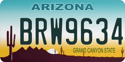 AZ license plate BRW9634