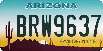AZ license plate BRW9637