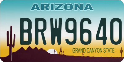 AZ license plate BRW9640