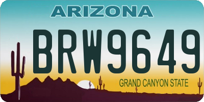 AZ license plate BRW9649