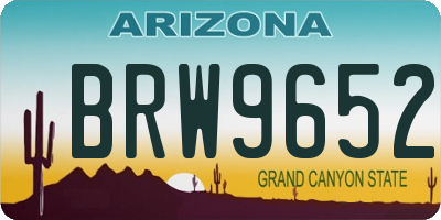 AZ license plate BRW9652
