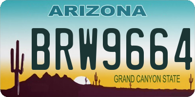 AZ license plate BRW9664
