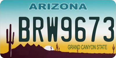 AZ license plate BRW9673