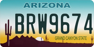 AZ license plate BRW9674
