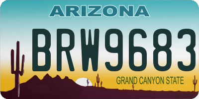 AZ license plate BRW9683