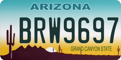 AZ license plate BRW9697