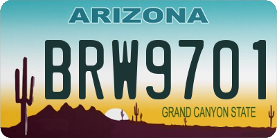 AZ license plate BRW9701