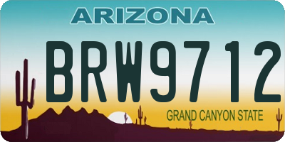 AZ license plate BRW9712