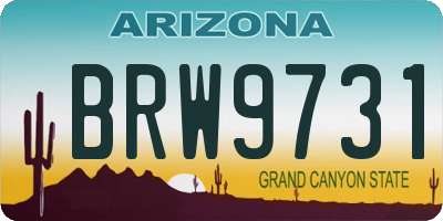 AZ license plate BRW9731