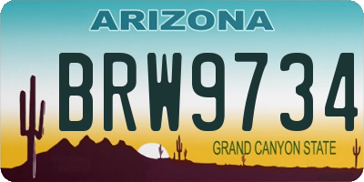 AZ license plate BRW9734