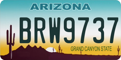AZ license plate BRW9737
