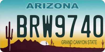 AZ license plate BRW9740