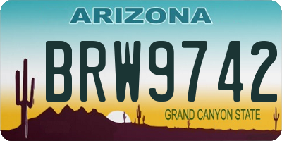AZ license plate BRW9742