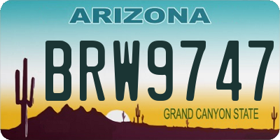 AZ license plate BRW9747
