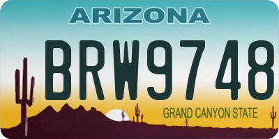 AZ license plate BRW9748