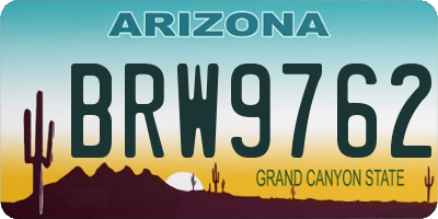 AZ license plate BRW9762