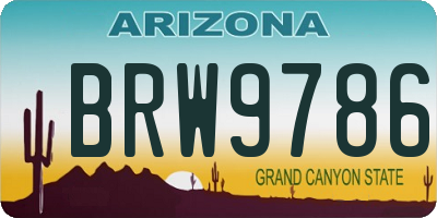 AZ license plate BRW9786