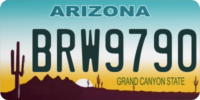AZ license plate BRW9790
