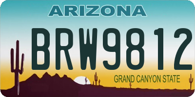 AZ license plate BRW9812