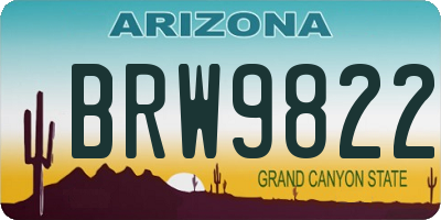 AZ license plate BRW9822