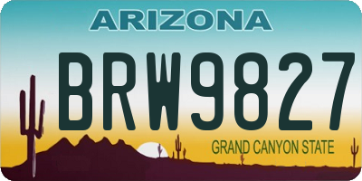 AZ license plate BRW9827