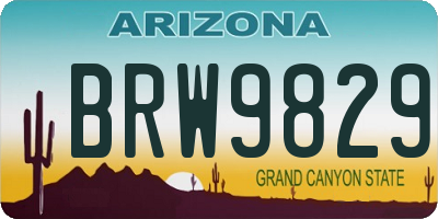 AZ license plate BRW9829