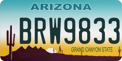AZ license plate BRW9833