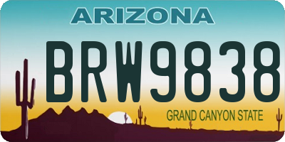 AZ license plate BRW9838