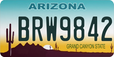 AZ license plate BRW9842