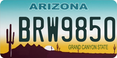 AZ license plate BRW9850