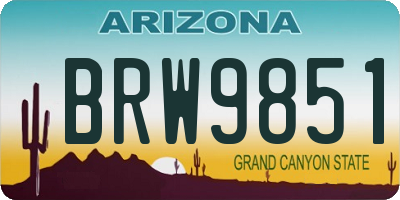 AZ license plate BRW9851