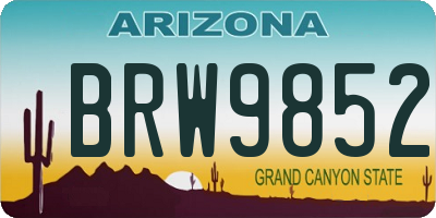 AZ license plate BRW9852