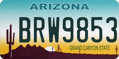 AZ license plate BRW9853