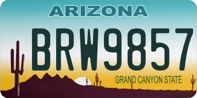 AZ license plate BRW9857