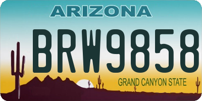 AZ license plate BRW9858