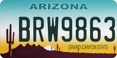 AZ license plate BRW9863