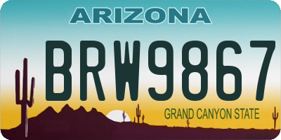 AZ license plate BRW9867
