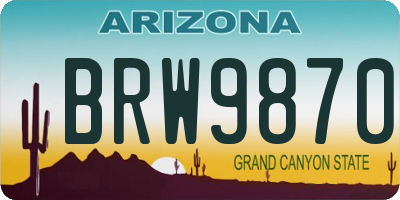 AZ license plate BRW9870