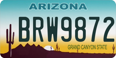 AZ license plate BRW9872