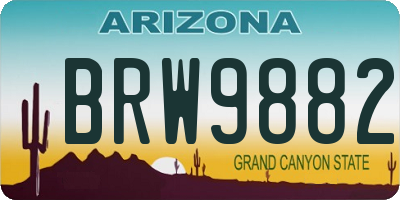 AZ license plate BRW9882