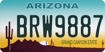 AZ license plate BRW9887